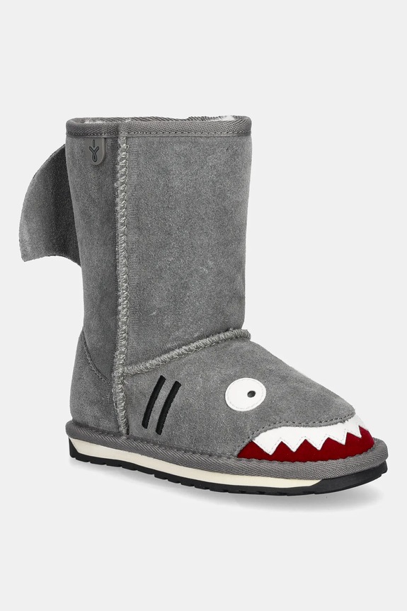 Emu Australia śniegowce zamszowe dziecięce Shark brak zapięcia szary K10589.Shark