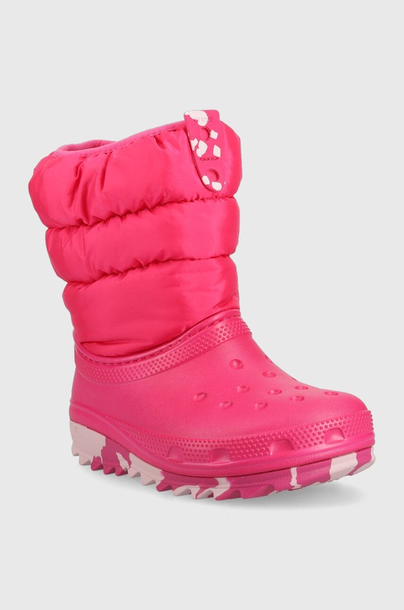 Dječje cipele za snijeg Crocs 207684.CROCS.CLASSIC.NE roza AW24