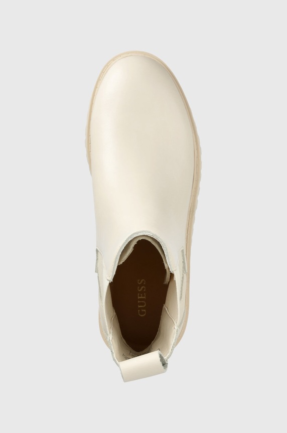 Guess sztyblety skórzane Oakess beżowy FL7OAK.LEA10.IVORY