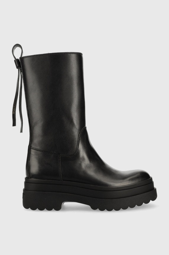 Red Valentino botki skórzane nieocieplane czarny 1Q0S0G11DMH.0NO