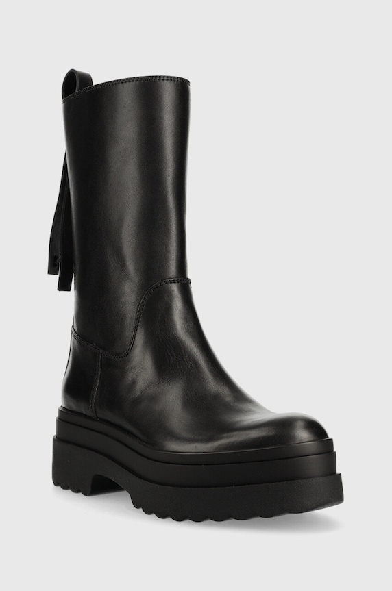 Red Valentino botki skórzane 1Q0S0G11DMH.0NO czarny AW22