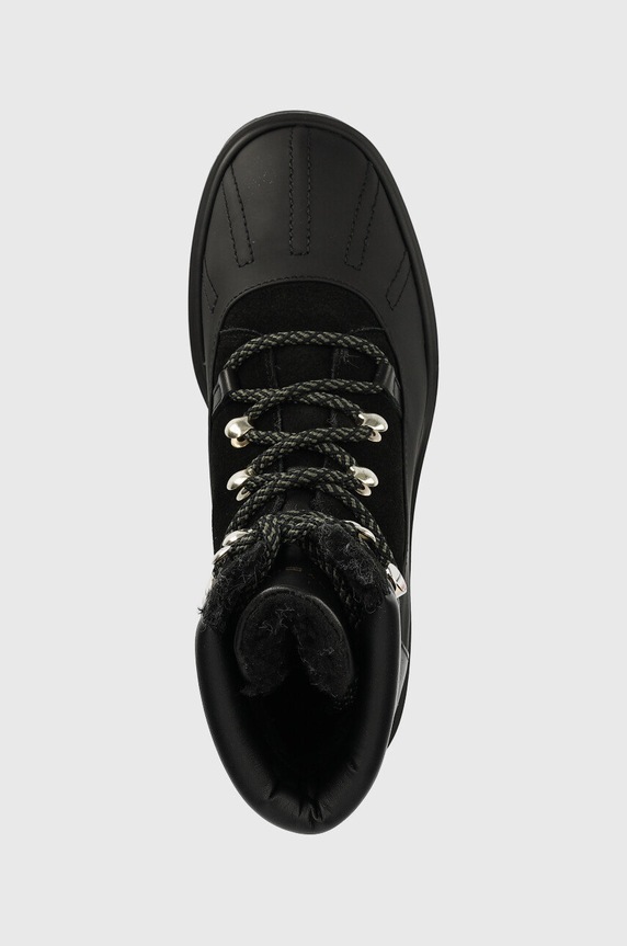Kožne gležnjače Tommy Hilfiger Heel Laced Outdoor Boot crna FW0FW06804.0GK