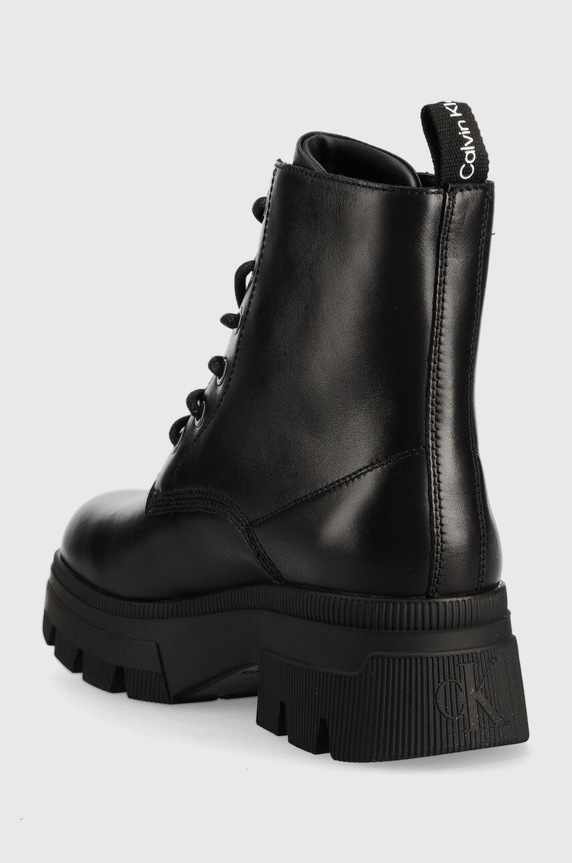 Obuwie Calvin Klein Jeans workery skórzane Chunky Combat Laceup Boot YW0YW00835.BDS czarny