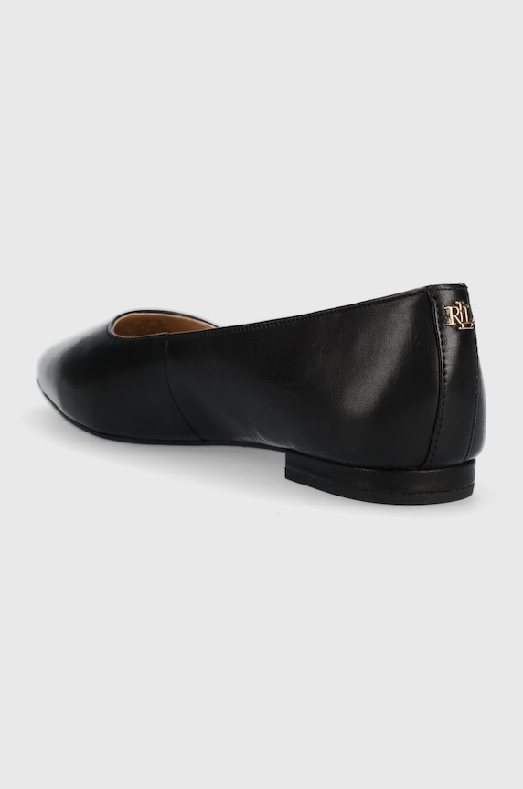 Cipők Lauren Ralph bőr balerina cipő Londyn 802862706001.001 fekete
