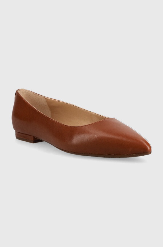 Lauren Ralph Lauren baleriny skórzane Londyn 802862706002.270 brązowy AW25