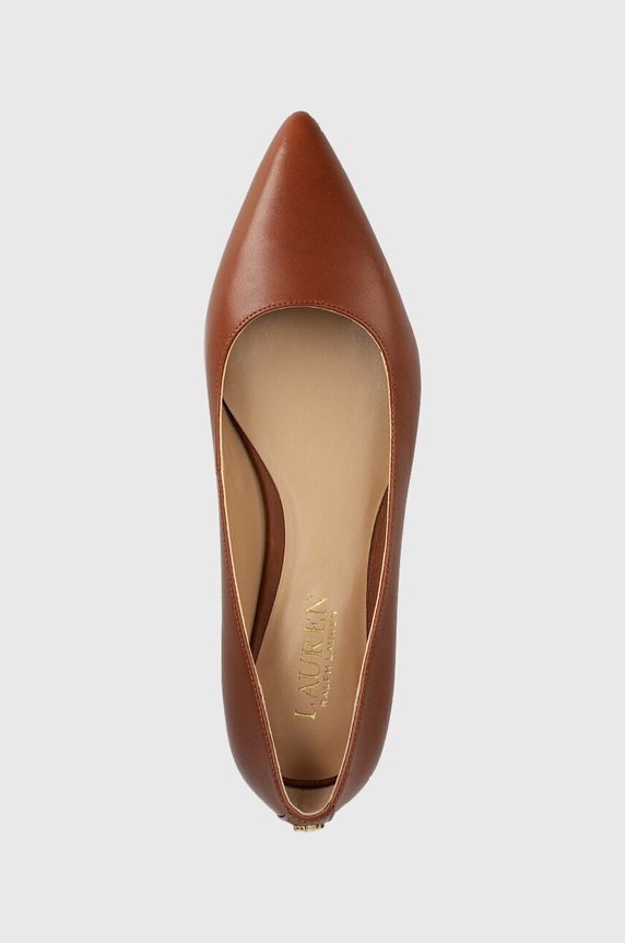 Lauren Ralph Lauren baleriny skórzane Londyn brązowy 802862706002.270