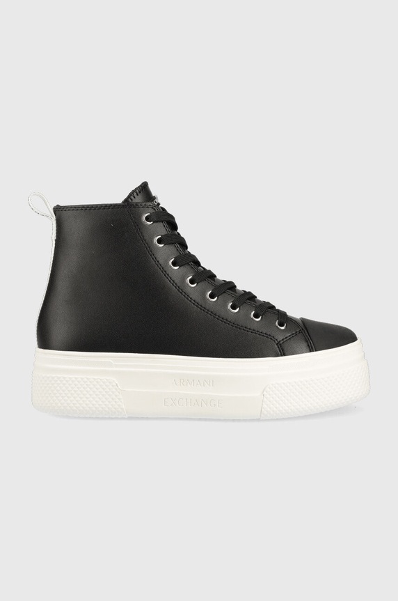 Armani Exchange scarpe da ginnastica in pelle platform nero XDZ021.XV571.N642