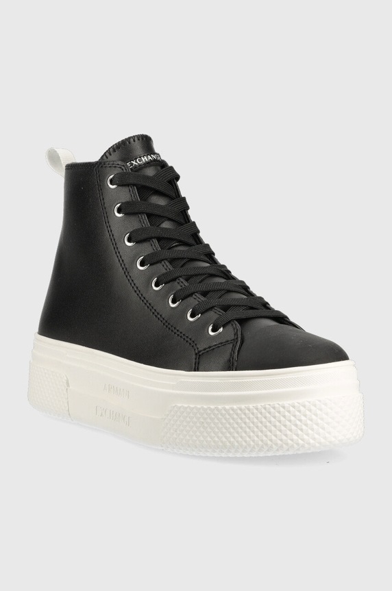 Armani Exchange scarpe da ginnastica in pelle XDZ021.XV571.N642 nero AW22