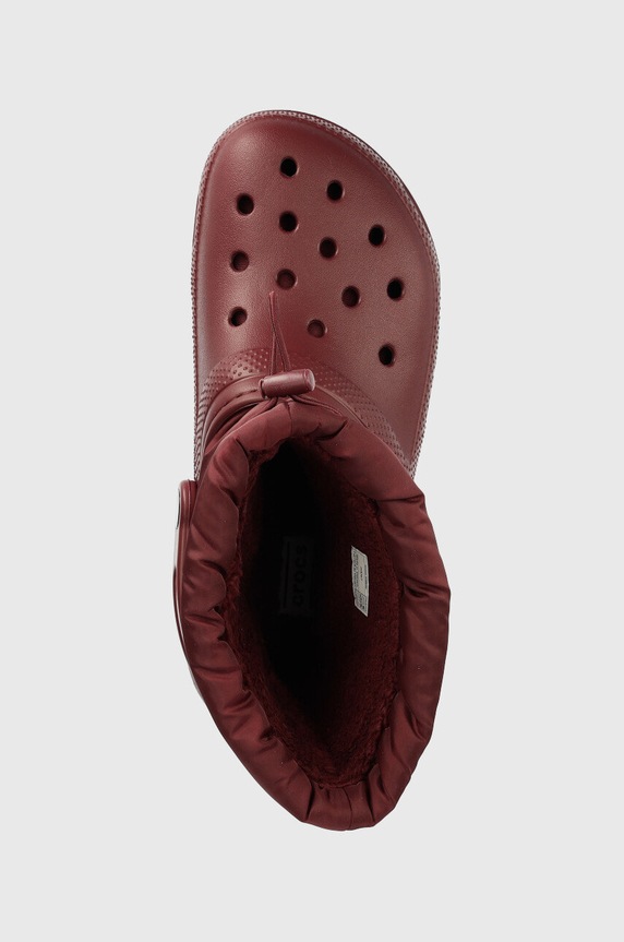 Sněhule Crocs Classic Lined Neo Puff Boot burgundské 206630.612.D
