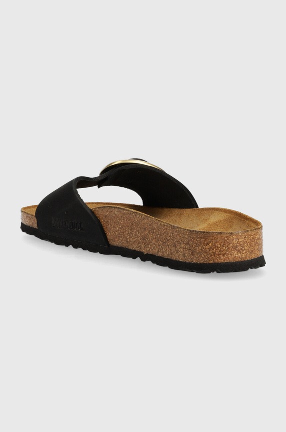 Obuwie Birkenstock klapki nubukowe Madrid Big Buckle 1023373.BLK czarny