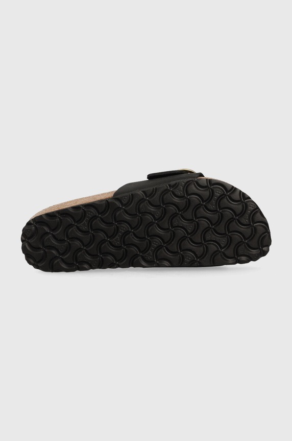 Birkenstock klapki nubukowe Madrid Big Buckle 1023373.BLK czarny