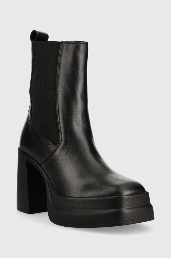 Kožené kotníkové boty Kurt Geiger London Stomp Heeled Chelsea 9319000109.BLK černá AW22