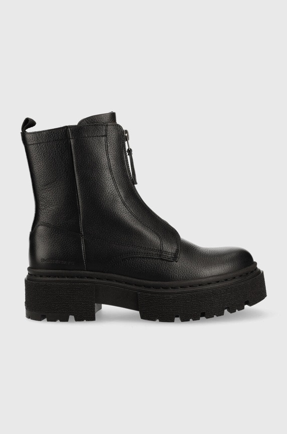 G-Star botki skórzane Kafey Pfm nieocieplane czarny 2241021823.BLK