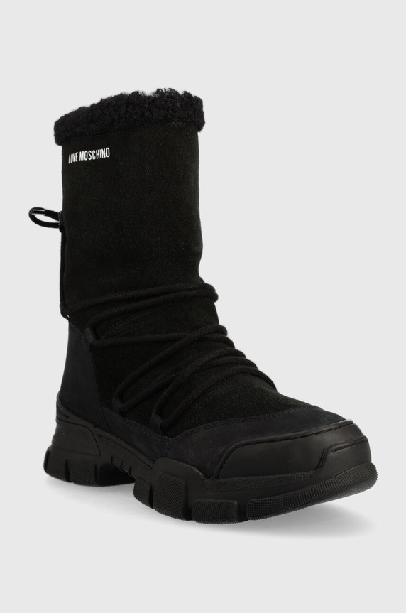 Love Moschino cizme de zapada din piele intoarsa JA15904H0FIP200A negru AW22