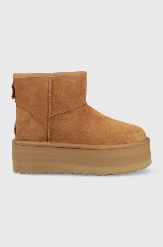 UGG śniegowce Classic Mini Platform brak zapięcia brązowy 1134991.CHE