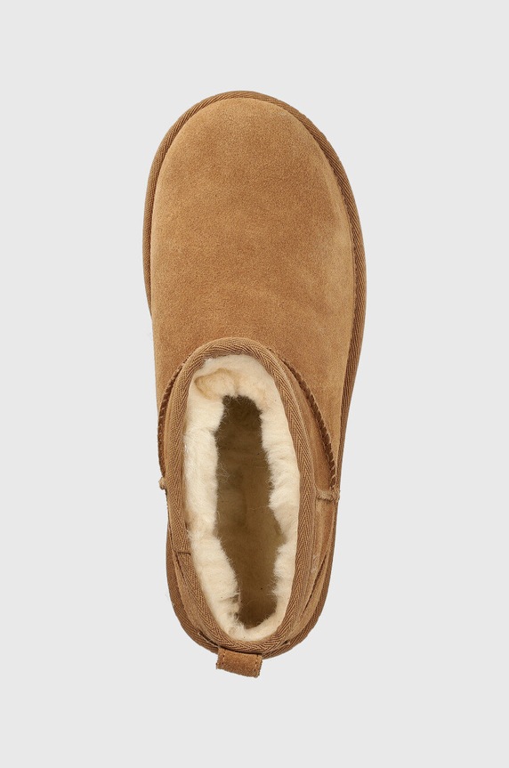 UGG śniegowce zamszowe Classic Ultra Mini Platform brązowy 1135092.CHE