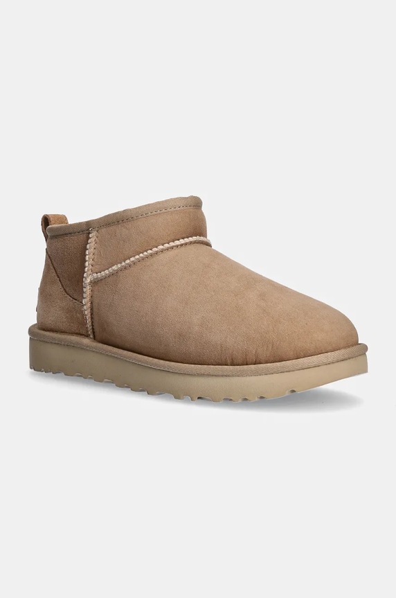 Semišové snehule UGG Classic Ultra Mini zateplené béžová 1116109.SAN