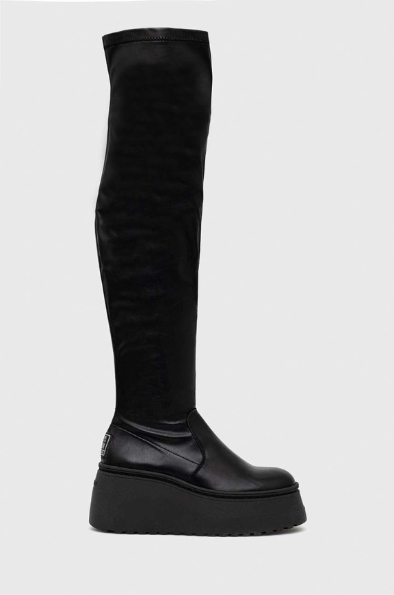 Steve Madden kozaki Phaeline imitacja skóry licowej czarny SM11002065.001