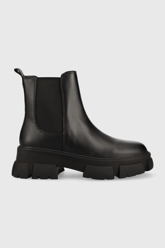 Steve Madden sztyblety skórzane Tunnel nieocieplane czarny SM19000015.017