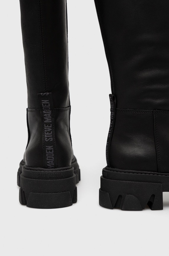Boty Kožené kozačky Steve Madden SM11002143.017 černá