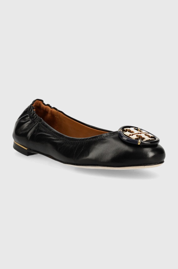 Tory Burch bőr balerina cipő 74062.006 fekete AA00