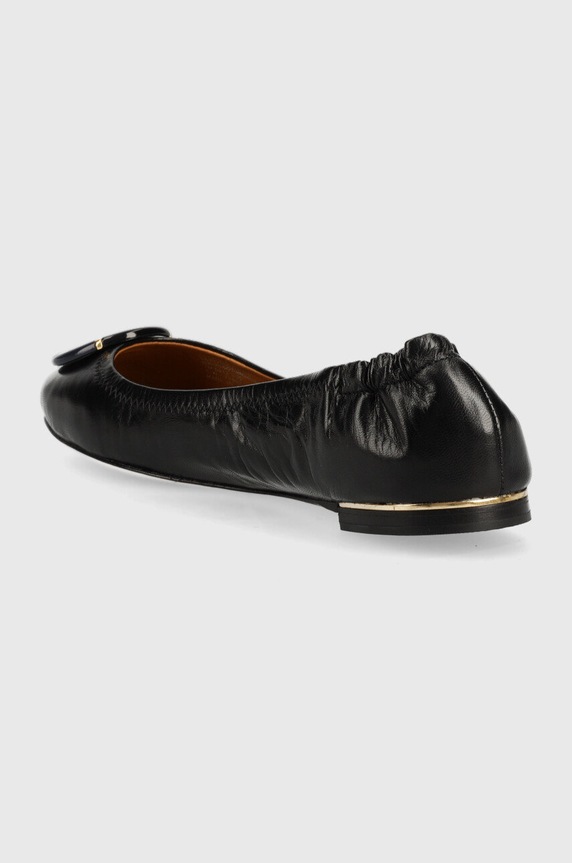 Cipők Tory Burch bőr balerina cipő 74062.006 fekete