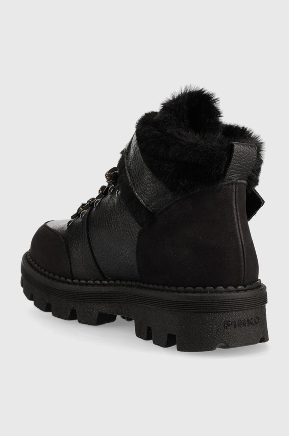 Încălțăminte Pinko cizme de piele Ortica 1H2131.A07H.Z99 negru