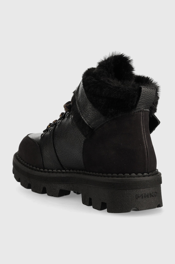 Încălțăminte Pinko cizme de piele Ortica 1H2131.A07H.Z99 negru