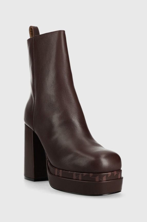Karl Lagerfeld botki skórzane STRADA KL30144.044 brązowy AW22