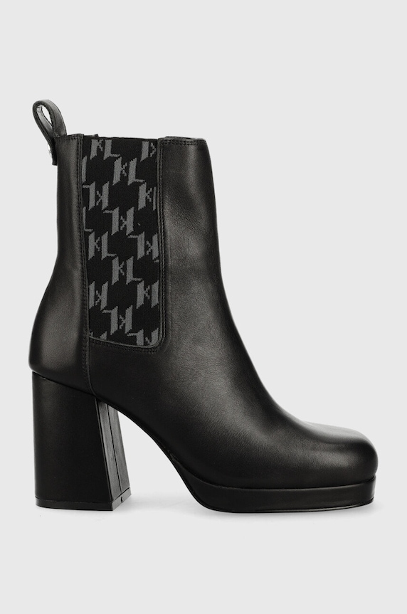 Кожени боти челси Karl Lagerfeld LAVINIA III гладка кожа черен KL39940.000