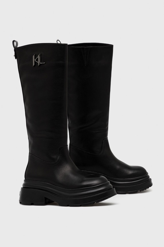 Kožené čižmy Karl Lagerfeld Danton KL45090.000 čierna AW22