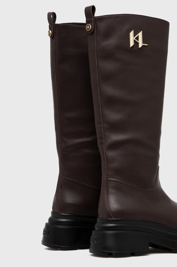 Obuwie Karl Lagerfeld kozaki skórzane DANTON KL45090.044 brązowy