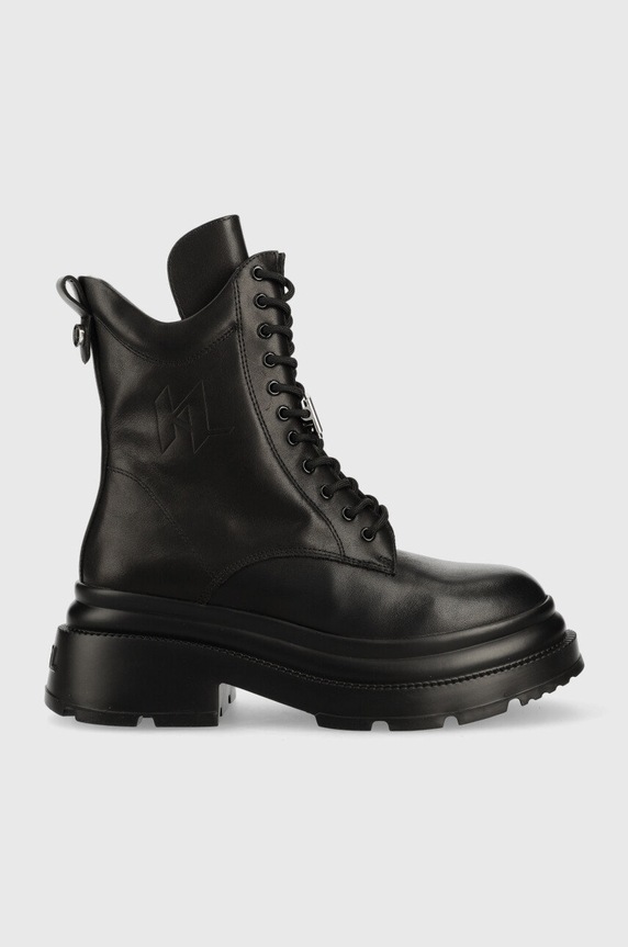 Kožené workery Karl Lagerfeld Danton nezateplené černá KL45071.000