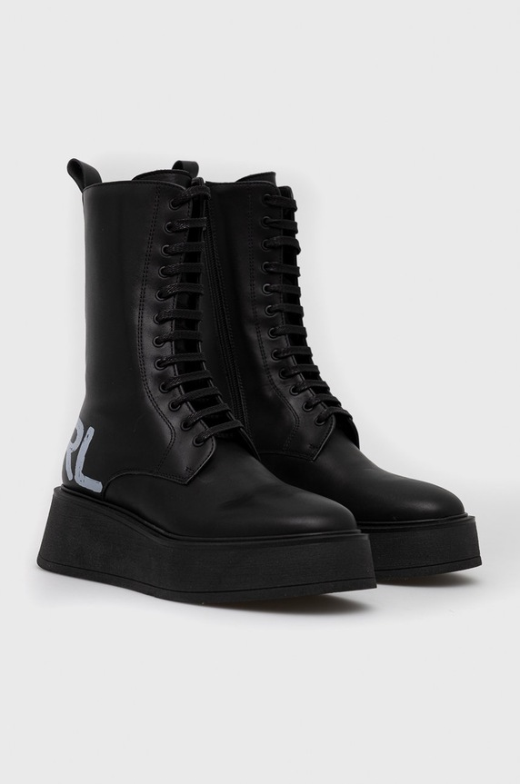 Kožené členkové topánky Karl Lagerfeld ZEPHYR KL42475.000 čierna AW22