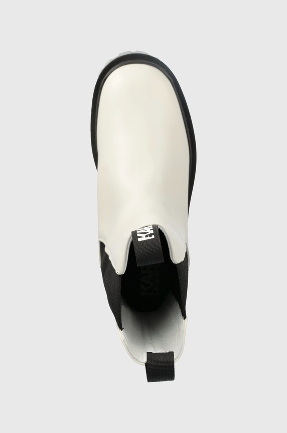 Karl Lagerfeld sztyblety skórzane BIKER II biały KL41680.011