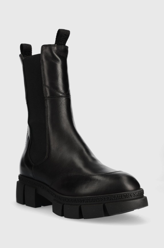 Kožené kotníkové boty Karl Lagerfeld Aria KL43280.000 černá AW22