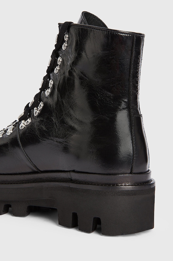 AllSaints stivali da motociclista in pelle Wanda nero WF017T