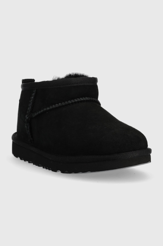UGG Śniegowce zamszowe dziecięce K CLASSIC ULTRA MINI 1130750K.BLK czarny AW25