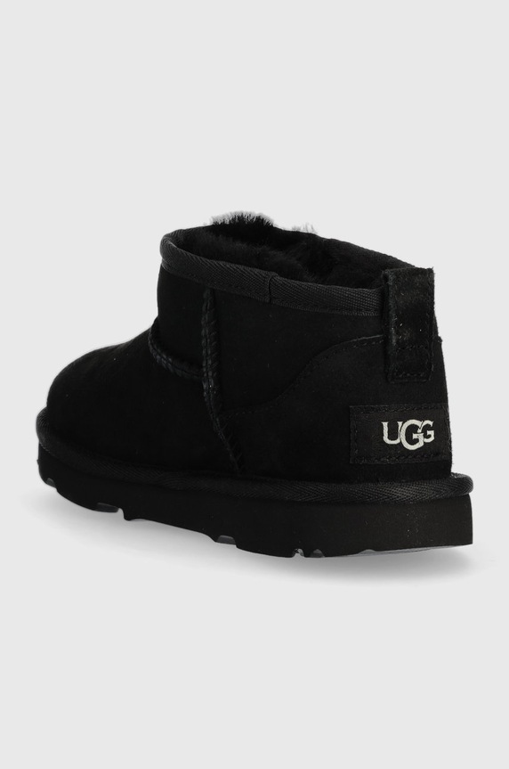 Chłopiec UGG Śniegowce zamszowe dziecięce K CLASSIC ULTRA MINI 1130750K.BLK czarny