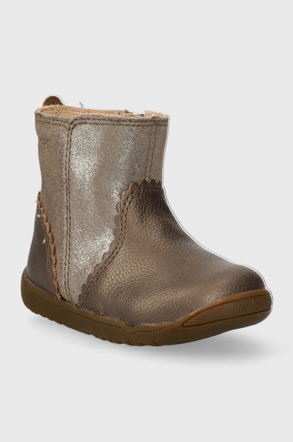 Geox botki skórzane dziecięce B264PA.04477 brązowy AW23