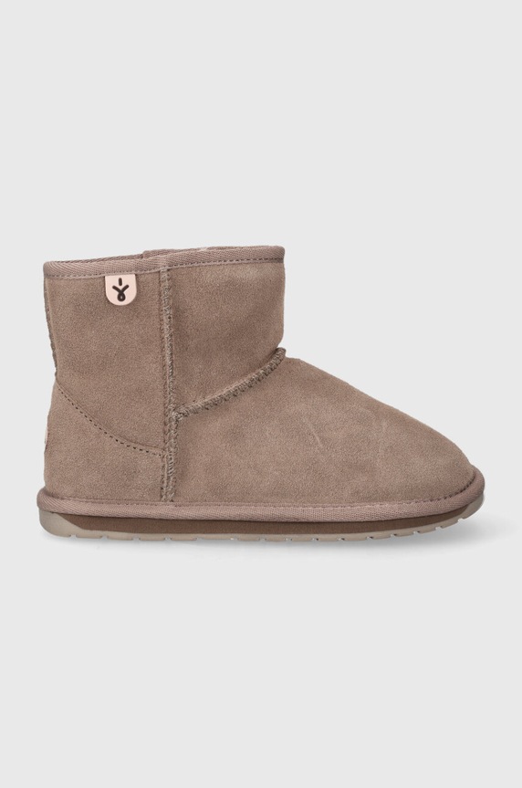 Emu Australia śniegowce zamszowe dziecięce Wallaby Mini brak zapięcia szary K10103.Wallaby.Mini