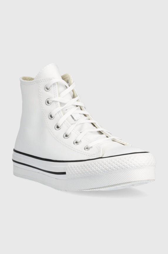 Converse trampki skórzane dziecięce Chuck Taylor All Star EVA Lift A02486C biały SS24