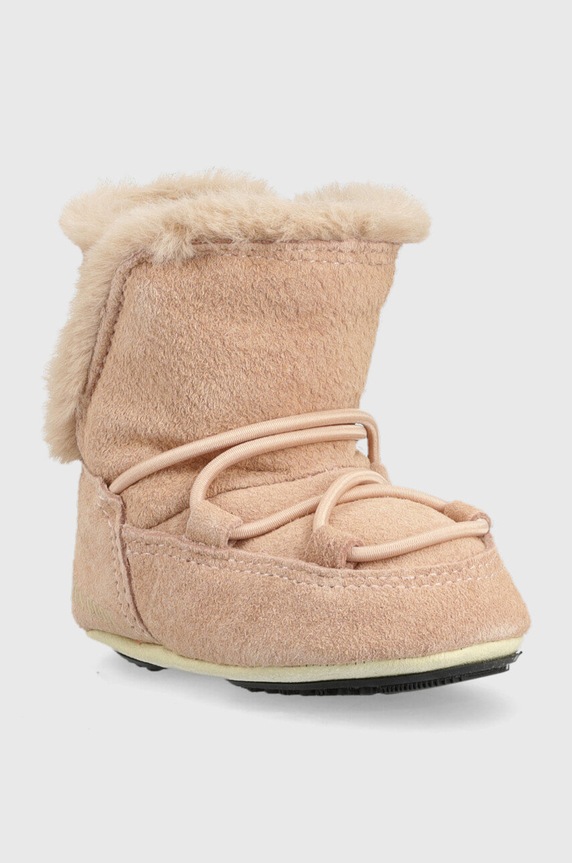 Moon Boot śniegowce zamszowe dziecięce Crib 34010300 różowy AW24