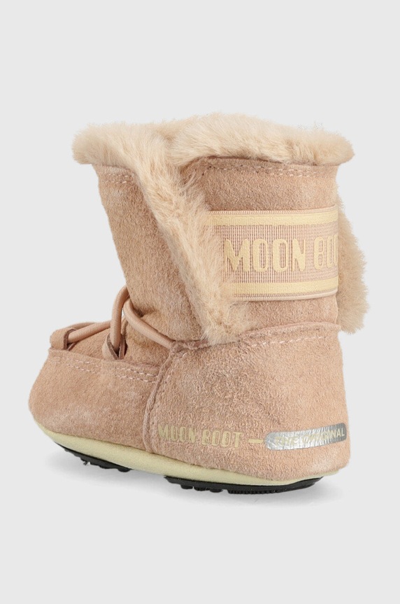 Chłopiec Moon Boot śniegowce zamszowe dziecięce Crib 34010300 różowy