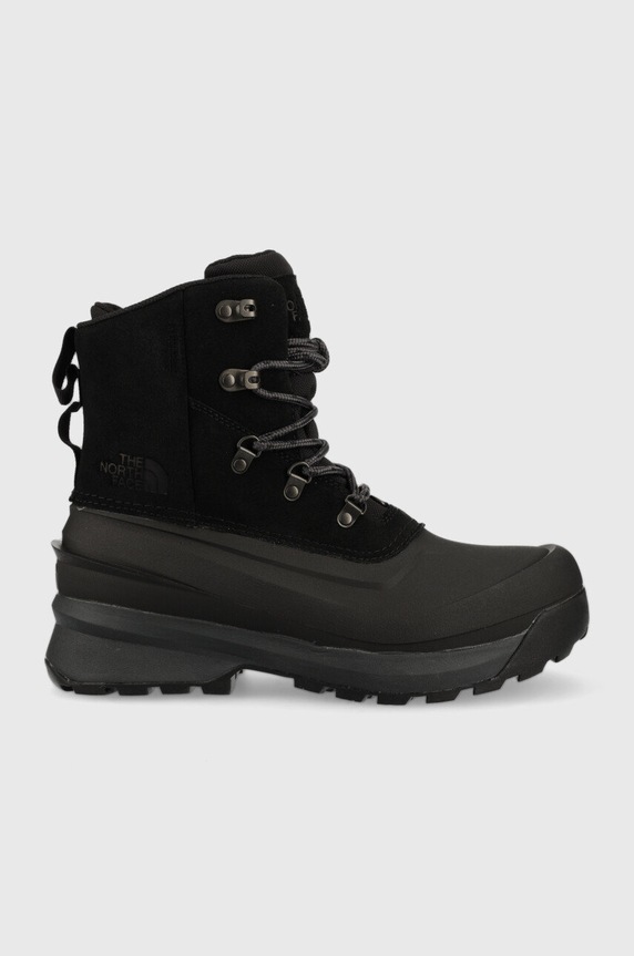 The North Face cizme de iarna MEN S CHILKAT V LACE WP piele întoarsă negru NF0A5LW3KT01