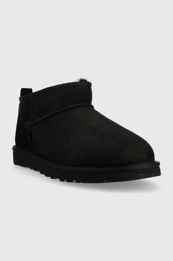 UGG Cipele za snijeg od brušene kože Classic Ultra Mini M 1137391.BLK crna AA00
