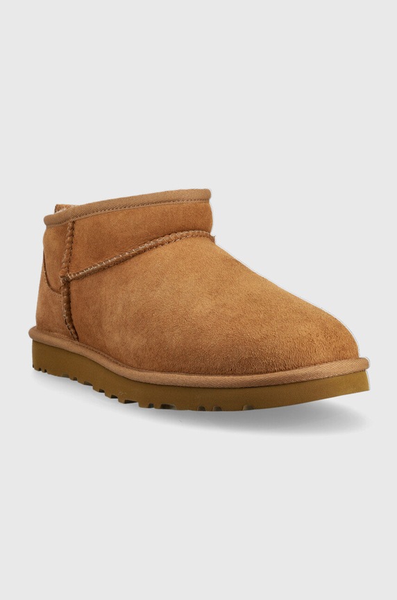UGG śniegowce zamszowe Classic Ultra Mini 1137391.CHE brązowy AA00