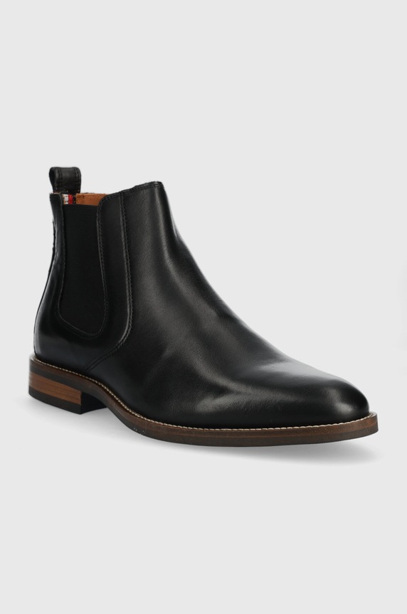 Tommy Hilfiger bőr bokacsizma FM0FM04182.BDS fekete AW22