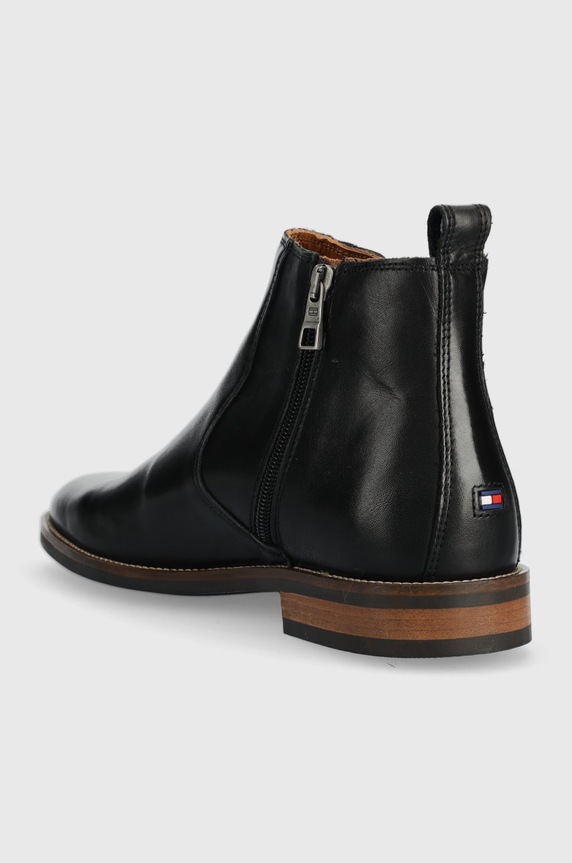 Cipők Tommy Hilfiger bőr bokacsizma FM0FM04182.BDS fekete