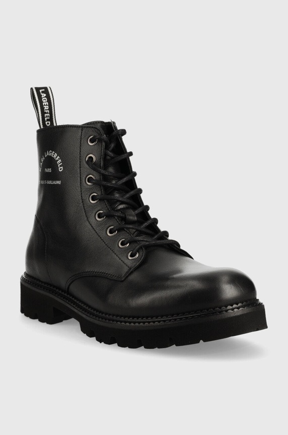 Karl Lagerfeld bőr bakancs TROUPE MENS KL11850.000 fekete AW22